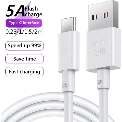 USB C Cable Type C Cable 5A Fast Charging USB Cable for Huawei P30 Samsung S21 Xiaomi redmi USB Type C Data Charging Cable USB C