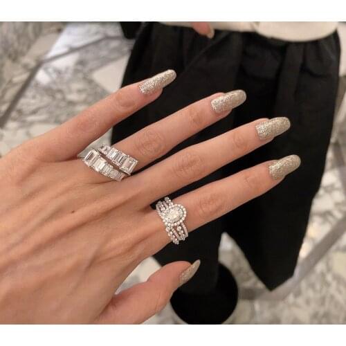 2021 Fine Finer Ring AAAAA Zircon 925 sterling silver Party Wedding band Rings for Women Bridal Engagement Birthday Jewelry Gift