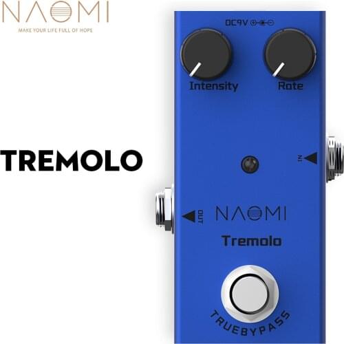 NAOMI Aluminum Alloy Casing Mini Effect Pedal Tremolo DC 9V Durable Effect Pedal Electric Guitar Use