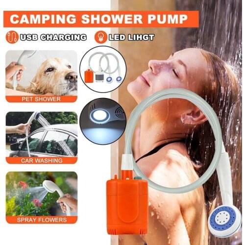New USB Rechargeable Portable Car Washer Camping Shower Set Car Shower Washer Pump for Outdoor Camping