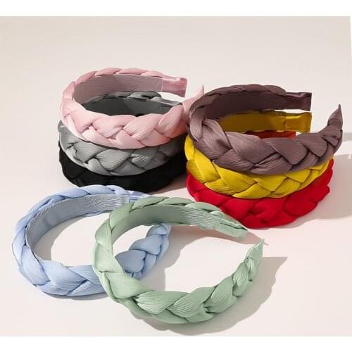 Fashion Weaving Hairbands Braided Wide Headband Hair Hoop Solid Color Hair Bands Bezel Women Girls Headdress Hair Accessories