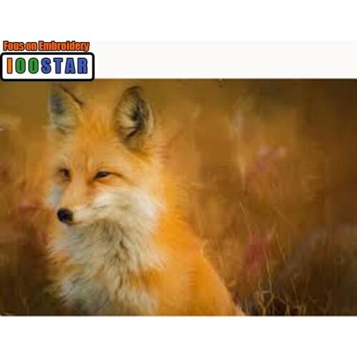 Full Drill Square/Round Diamond 5D DIY Diamond Painting Embroidery Cross Stitch Rhinestone Mosaic Painting "Fox" Home Decoration