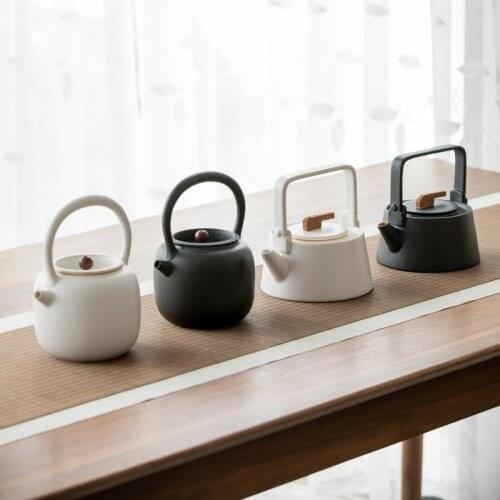 Ceramic simple Japanese style kettle electric stove teapot household Kung Fu tea pot warm tea water teaware set