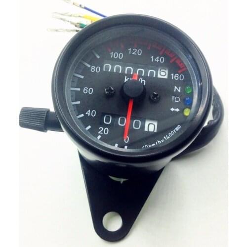 LED Backlight Signal Motor Odometer KMH Speedometer Gauge Vintage Retro Cafe GN