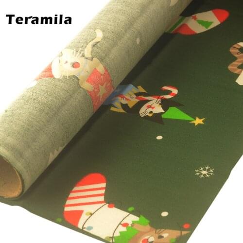 Teramila Christmas Designs Cloth Pinted Fabrics DIY Sewing Telas Patchwrok For Needlework Quilts Tablecloth 100% Cotton Fabric