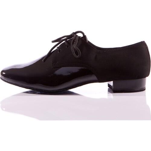 New Arrival Mens Latin Dance Shoes 2.5CM Heeled Black Genuine Leather Latin Salsa Ballroom Dance Shoes Party Dancing Shoes Men