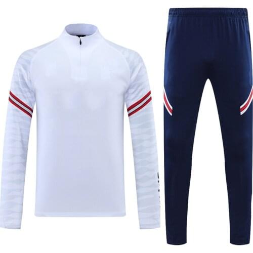 Factory Direct Price High Quality Long Sleeves White Sport Suit Football Jackets Soccer Polo