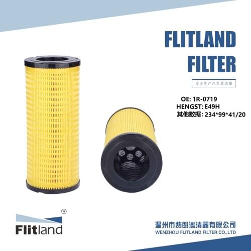 Green Filter-Factory Wholesale Engine Parts for Excavator Hydraulic Oil Filter OEM 1R-0719 HD1057 E49H use for CAT FL-J234