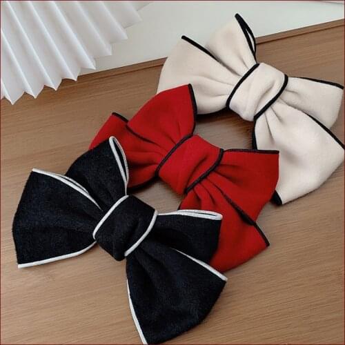 1PC Fashion Velvet Bow With Clip Women Girls Elegant Bow Tie Vintage Barrette Bow Hairpins Prom Headwear Hair Accessories Party