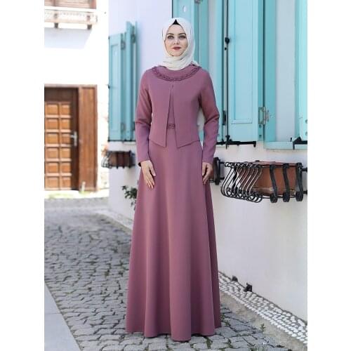 Women Muslim Dress Islamic Hijab Clothing Jacket Looking New Season One Piece Abaya High Quality Turkish Made Embroidered Dubai