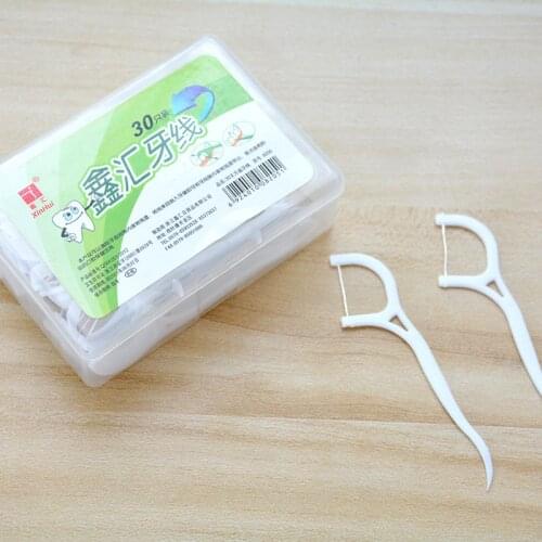 Dental floss independent box packing teeth clean teeth superfine family pack of disposable plastic toothpick 30 / box