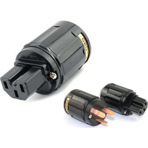 1Pcs C/P-029 national standard power cord plug socket female tail plug fever pure copper piece home theater 15A250V HiFi