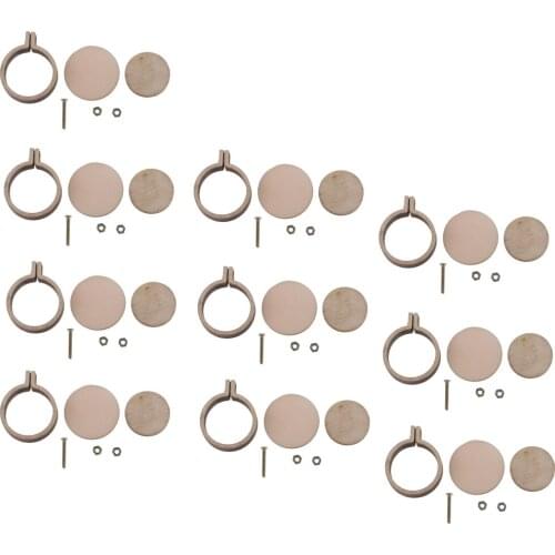 Prettyia 10pcs Round Mini Wooden Embroidered Hoop Frames for Crafts Making