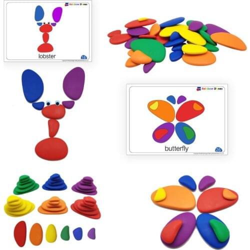 2021 New Colored Cobblestone Blocks Puzzle Montessori Early Educational Learning Toy