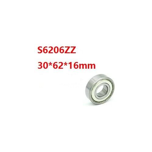 4pcs/lot S6206ZZ S6206 ZZ 30x62x16mm ABEC-5 stainless steel bearings Deep Groove Ball bearing 30*62*16mm 6206 6206ZZ