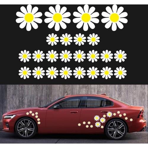 48pcs Daisy Flower Personalized Car Stickers PVC Practical Beautiful Auto Styling Decorative Decals