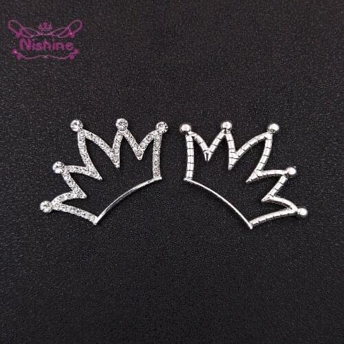 5.1*3.4 CM Crystal Rhinestone Crown Button DIY Fashion Handmade Accessories Photography Props Bride Headwear Craft Buckle