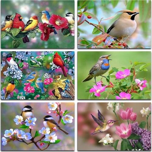 Diy Diamond Painting Birds Flower Bird Diamond Embroidery Mosaic Animal Full Square / Round Rhinestone Handmade Home Decoration
