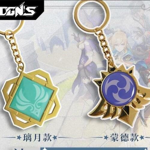 Anime Keychain Genshin Impact Element Vision Gods Eye Mondstadt Liyue Harbor Accessories Bag Pendant Key Chain Gifts