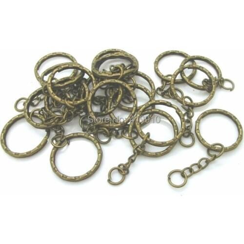 Free shipping-30PCs Antique Bronze Key Chains & Key Rings 53mm(2 1/8") long M00726