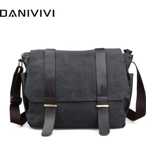 Canvas Men Messenger Shoulder Bag Casual Man Travel Crossbody Bag Leisure Mens Handbag College Student Messenger Bags Satchels