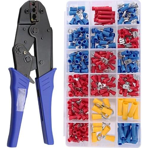 HS-30J Wire Crimping Pliers 0.5-6mm2 20-10AWG Precision Jaw Crimping Pliers 175/300pcs Terminals Sets Electrical Hand Tools