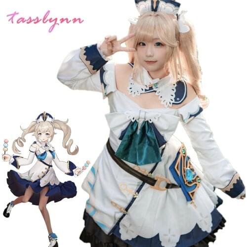 Game Genshin Impact Cosplay Halloween Barbara Genshin Impact Barbara Cosplay Barbara Dress Uniforms Book Women Halloween