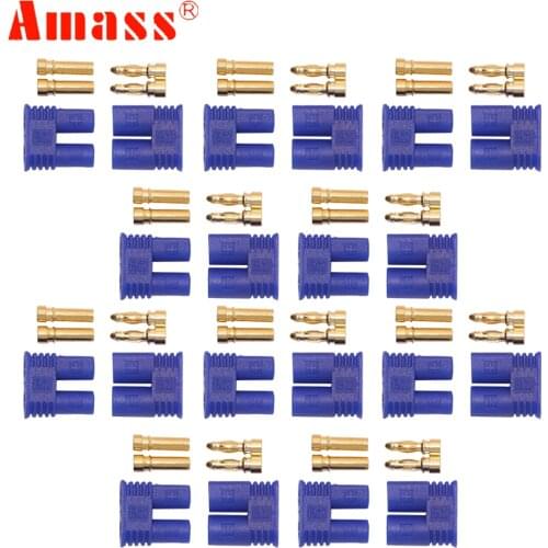Amass EC2 Male Female Bullet Connector 2.0mm Banana Head Plug For RC Lipo Battery Car Truck Buggy Drone Quadcopter Toys