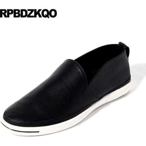 Loafers Summer Genuine Leather Black Driving Runway Flats British Style Slip Resistant Luxury Fashion Men Shoes Brand Walking