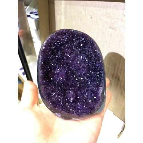 Uruguay natural amethyst crystal geode cluster point healing energy meditation Halloween gift