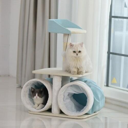 Cat small multi-function tunnel platform integrated cat climbing frame cat shelf cat scratching post cat sisal climbing post