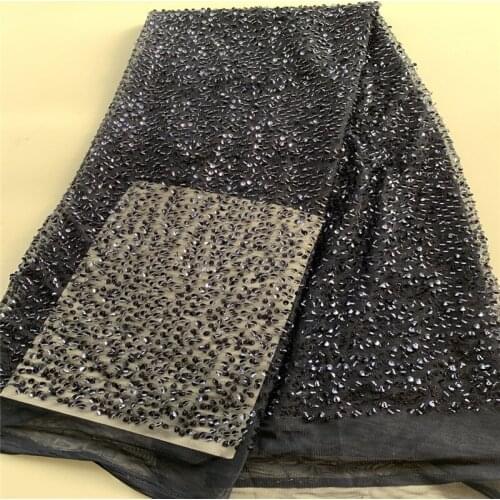 2020 Latest French Nigerian 3d sequins Lace Fabric High Quality Embroidered Tulle African Laces Fabric Wedding French Tulle Lace