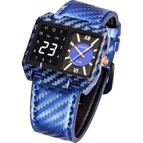 2021 New Fashion Korean Carbon Fiber Quartz Watch Sports Watch Touch Screen Belt Business Watch Fashion Luminous