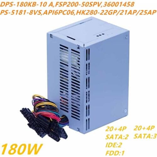 New PSU For Lenovo ATX/BTX 180W Power Supply DPS-180KB-10 A FSP200-50SPV FSP180-50PSU PS-5181-08 API6PC06 HK280-22GP/21AP/25AP
