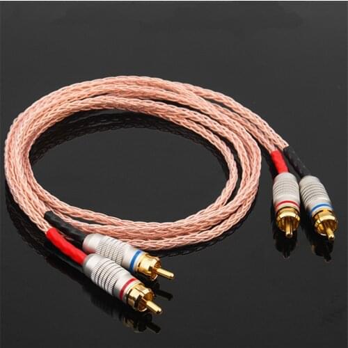 OCC Silver Plated 8 Strands RCA Cable - DVD CD Plyaer Amplifier HiFi Audio Line
