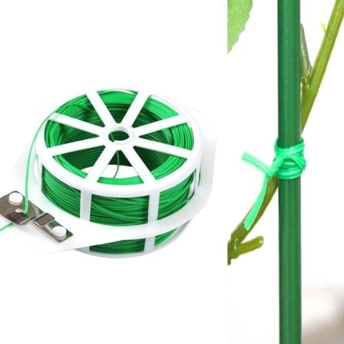 20/30/50m Gardening Strap Plant Stand Twist Tie Wire Cable Reel Garden Greenhouse Support for Plants Plastic Plant Clips