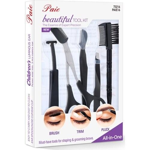 5 Pcs/Set Stainless Steel Eyebrow Clip Tweezer Trimmer Makeup Scissors Beauty Tool Sets Portable Makeup Tools & Accessories