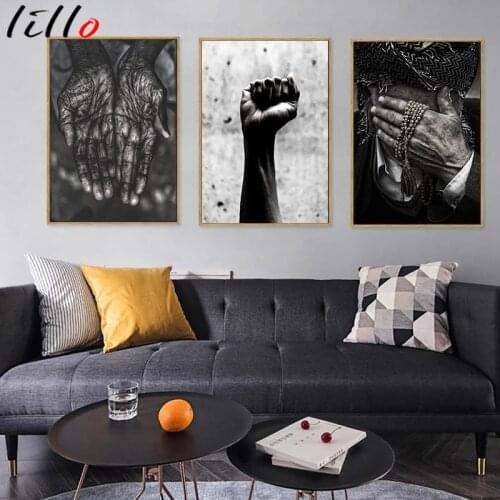 Handle palm black white living room canvas decorative painting poster image album photo home decor wall decor accessories