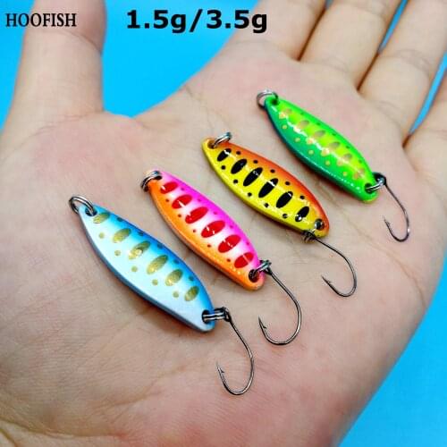 HOOFISH 3PCS/lot Fishing Spoon Lure 1.5g/3.5g Swim Bait Isca Artificial Trout Lure small Sequins Spinner Spoon spinner bait