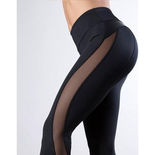 SALSPOR Leggings Black Solid High Waist Fitness Women Heart Workout Leggins Femme Fashion Mesh And PU Leather Patchwork Leggings