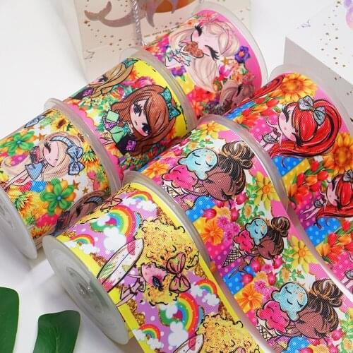 DIY Cartoon Fairy Printed Grosgrain Ribbon For Craft Supplies Sewing Accessories 5 Yards, Planar Resins Mold 10 Pieces. 51863
