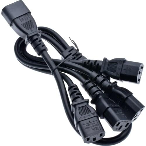IEC 320 C14 Male Plug to 4XC13 Female Y Type Splitter Power Cord , C14 to 4 x C13, 250V/10A