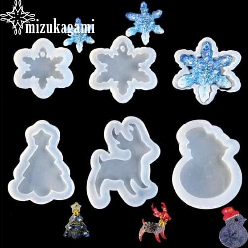 UV Resin Liquid Silicone Mold Christmas Tree Pendant Resin Molds Charms For DIY Handwork Christmas Gift Jewelry Accessories