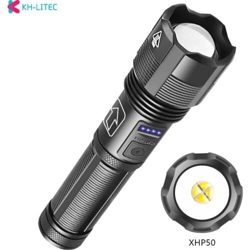 XHP50 Most Powerful LED Flashlight Torch 5 Modes USB XHP50.2 Rechargeable Tactical Flashlights 18650 or 3*AAA Hand Lamp