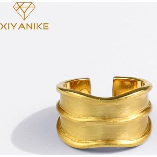 XIYANIKE 925 Sterling Silver New Korean Irregular Concave Convex Ring Female Trend All-match Wholesale Fashion Jewelry Couple