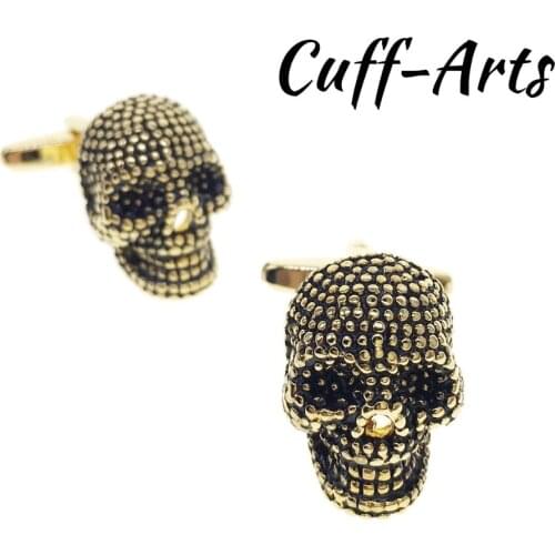 Cufflinks for Men Skull Cufflinks Gold Color Mens Cuff Jewelry Mens Gifts Vintage Cufflinks Gemelos by Cuffarts C20184