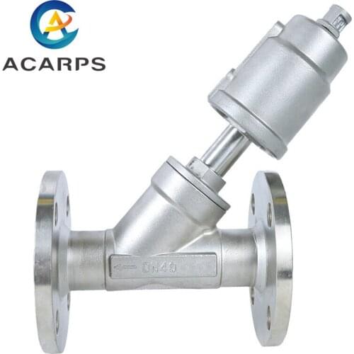 1-1/2" Stainless Steel Pneumatic Flanged Angle Seat Valve Y Type Steam Angle Seat Valve
