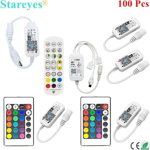 100 Pcs WiFi Wireless Magic Home Remote Controller Dimmer 12V 24V Single color RGB RGBW Remote Alex Tuya Control For LED Strip