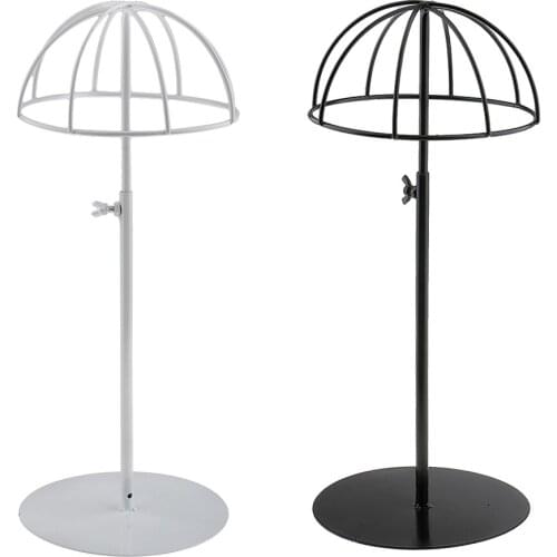 2 Colors Metal Hat Cap Helmet Rack Hair Wig Toupee Holder Storage Display Stand