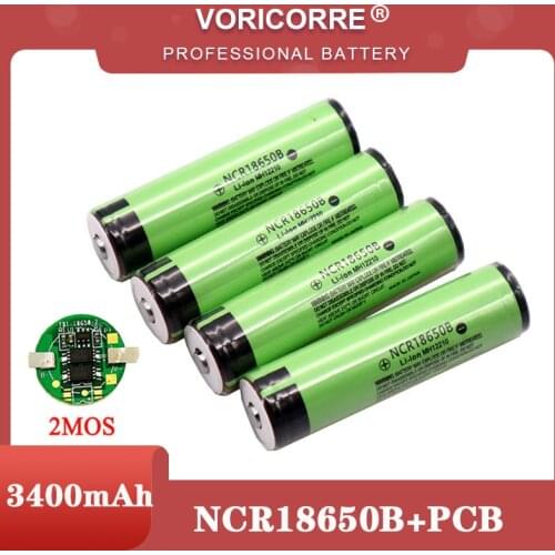 2021 Protected Original 18650 NCR18650B 3400mAh Rechargeable Battery with PCB 3.7V For Flashlight Li-lon batteries